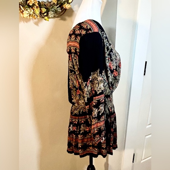 FREE PEOPLE Moonlight Drive Printed Mini Dress Boho Tassels Woman’s Small - Picture 5 of 11